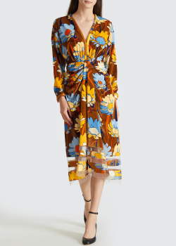 Платье в крупные цветы Fendi с вырезом на спине, фото